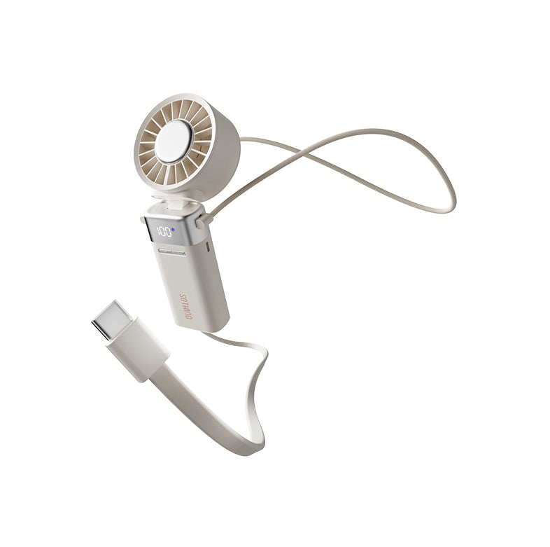 Power Bank Handheld Fan -Ice Z Power 2  (Retractable Cable)