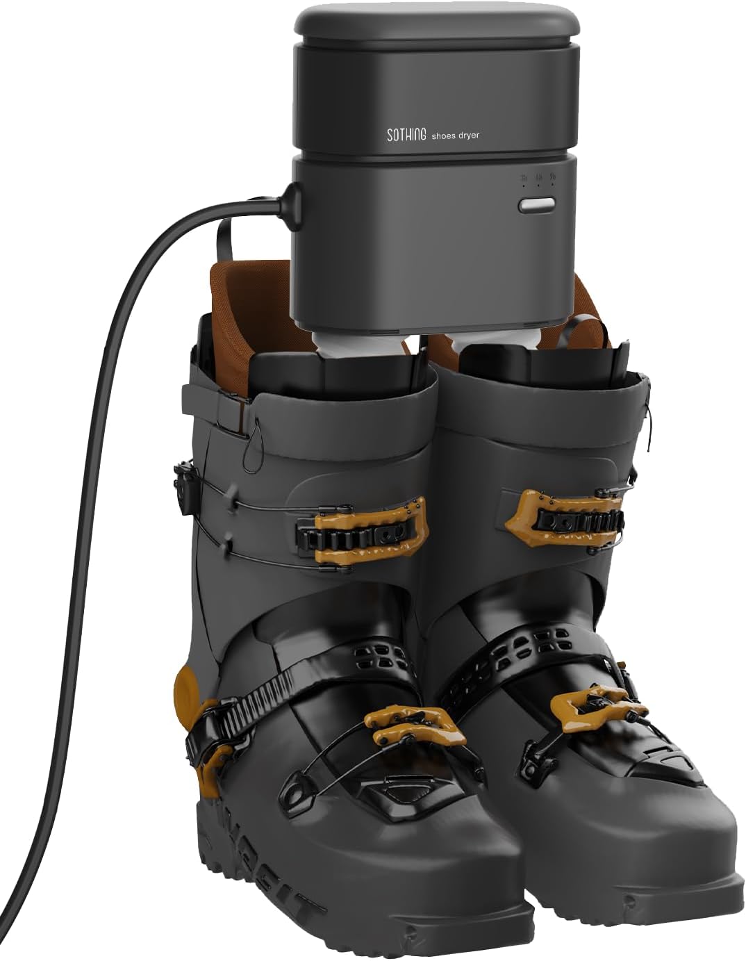 SOTHING Lang with retractable hoses positioned in ski boots